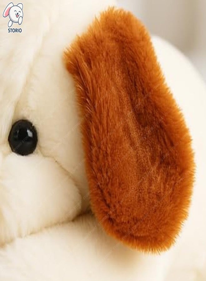 Storio Soft Plush Lying White Puppy Stuffed Animal | Kids Animal Home Decor for Boys & Girls Soft Dog Plush Toy - 25cm - Image 3